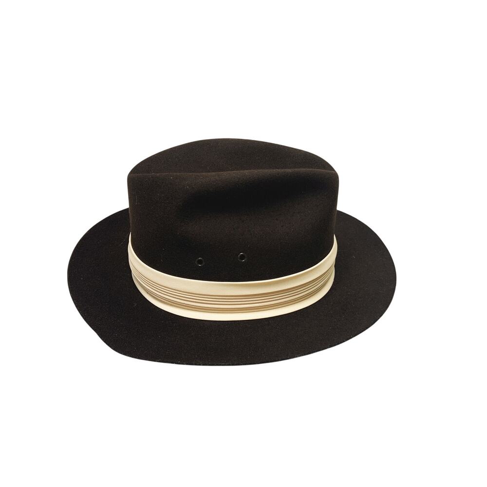 Vintage Shelburne New York Black w/ Beige Band Size L - Picture 2 of 7
